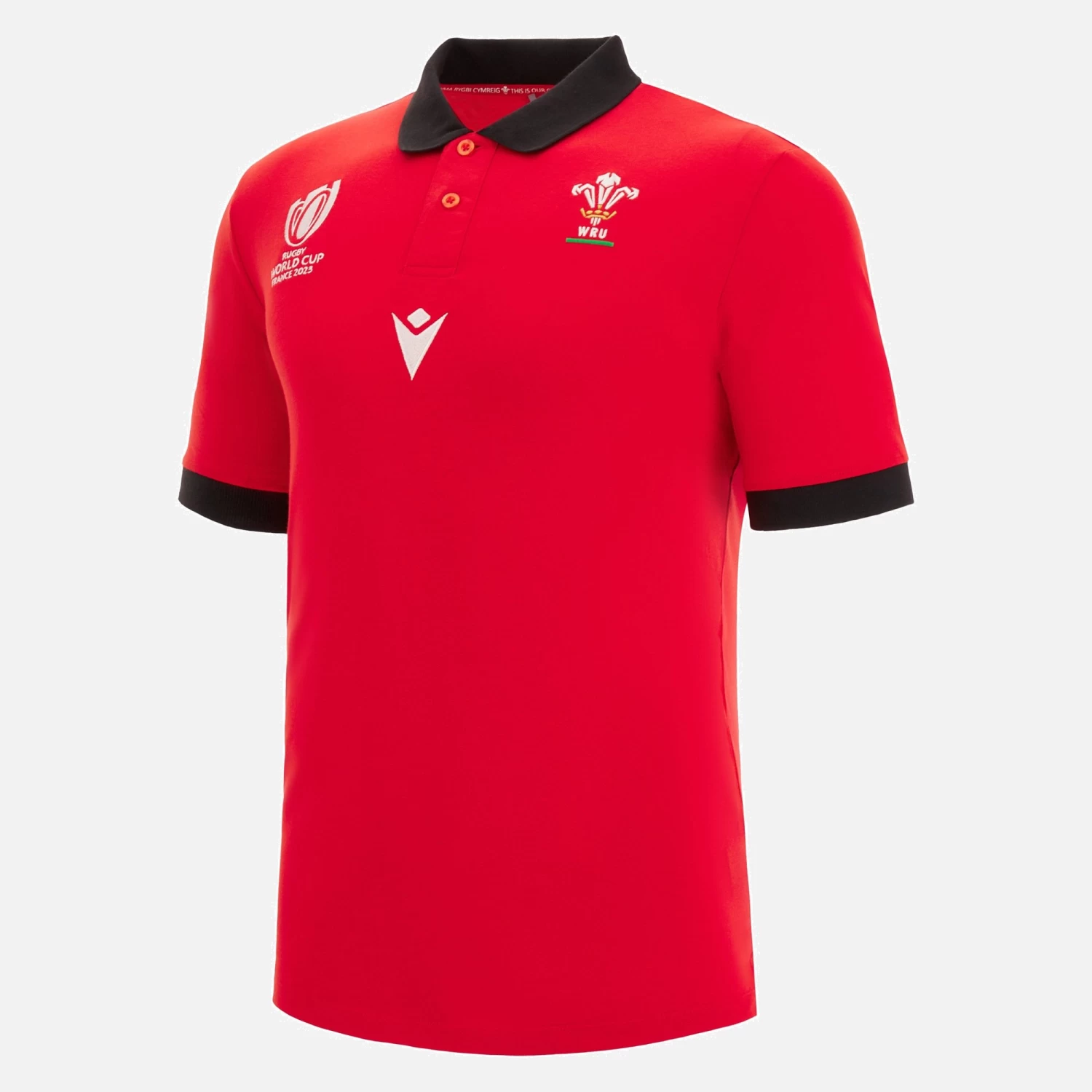 Rugby World Cup 2023 Welsh Rugby Adults' Fan Line Cotton Piquet Polo Shirt 1 Rugby World Cup 2023 Welsh Rugby Adults' Fan Line Cotton Piquet Polo Shirt