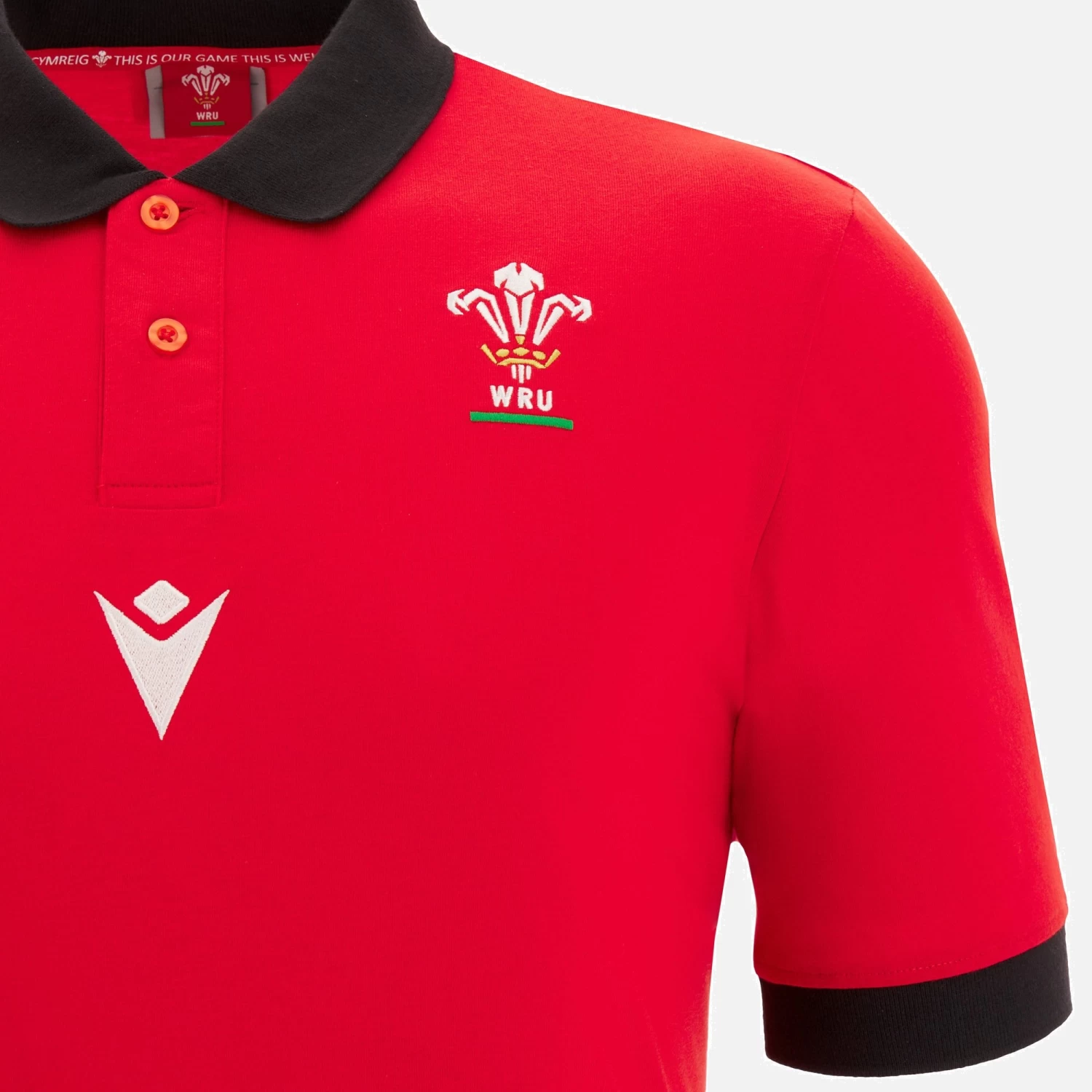 Rugby World Cup 2023 Welsh Rugby Adults' Fan Line Cotton Piquet Polo Shirt 3 Rugby World Cup 2023 Welsh Rugby Adults' Fan Line Cotton Piquet Polo Shirt - Image 3