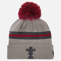 Welsh Rugby Grey Pom Pom Beanie