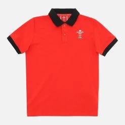 Welsh Rugby 2020/21 Piquet Cotton Children's Polo Shirt From The Fans Collection