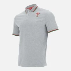 Welsh Rugby 2020/21 Grey Piquet Cotton Polo Shirt From The Fans Collection