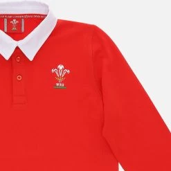 Welsh Rugby 2020/21 Red Cotton Jersey Children's Polo Shirt From The Fans Collection -Boutique Jersey Discount Store 58195693 03