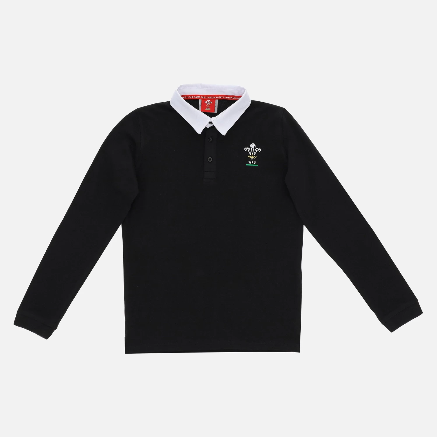 Welsh Rugby 2020/21 Black Cotton Jersey Children's Polo Shirt From The Fans Collection 1 Welsh Rugby 2020/21 Black Cotton Jersey Children's Polo Shirt From The Fans Collection