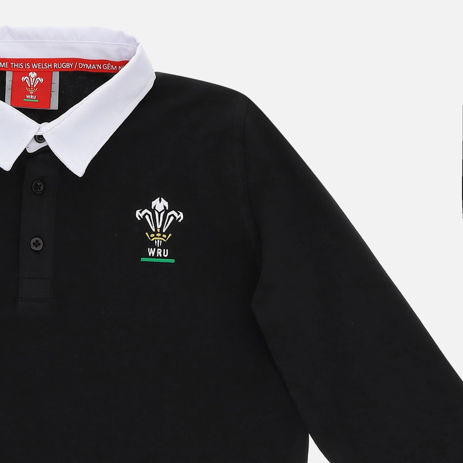 Welsh Rugby 2020/21 Black Cotton Jersey Children's Polo Shirt From The Fans Collection 3 Welsh Rugby 2020/21 Black Cotton Jersey Children's Polo Shirt From The Fans Collection - Image 3
