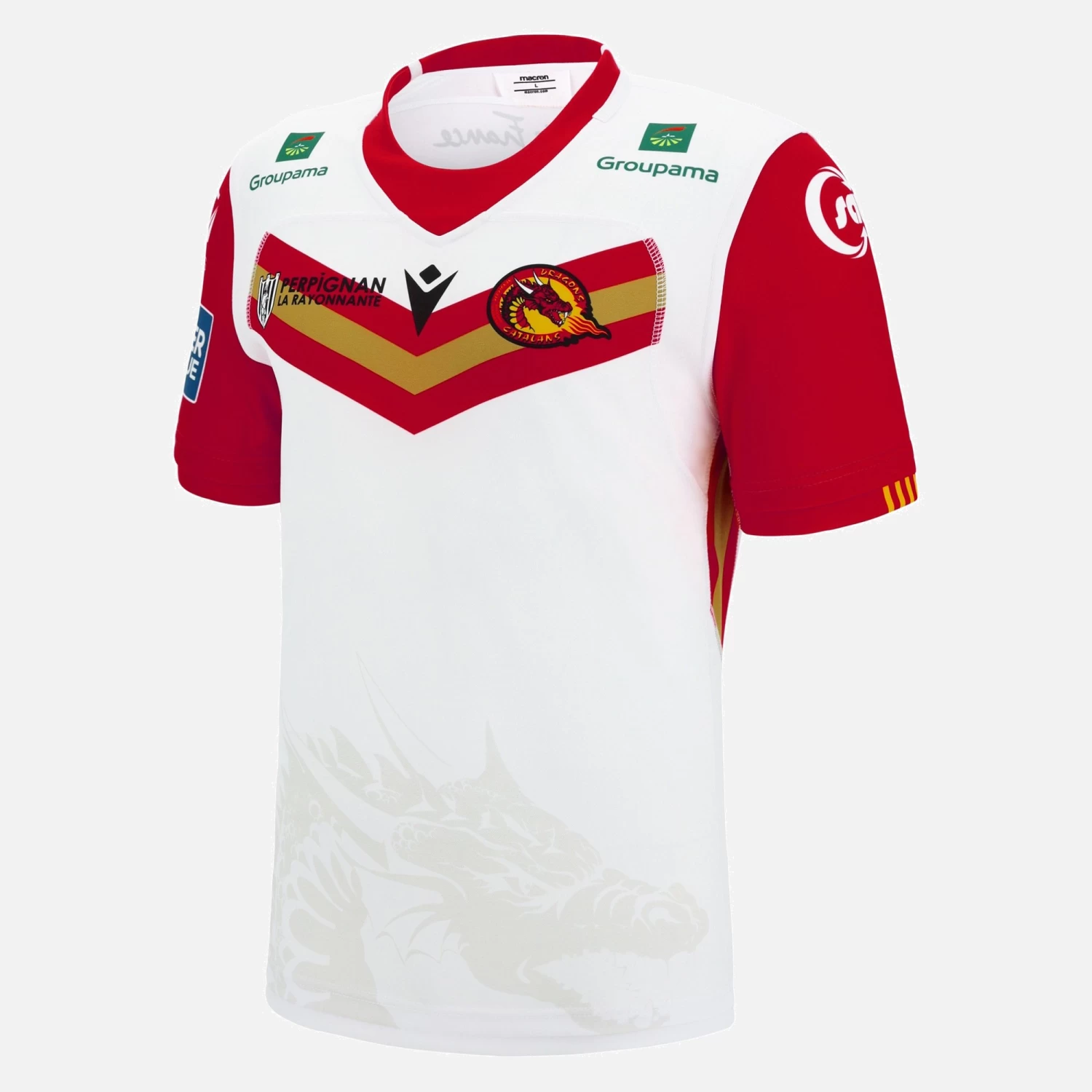 Dragons Catalans 2021/22 Adults' Home Poly Replica Shirt 1 Dragons Catalans 2021/22 Adults' Home Poly Replica Shirt