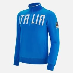 Italia Rugby 2022/23 Adults' 1/4 Zip Travel Cotton Sweatshirt