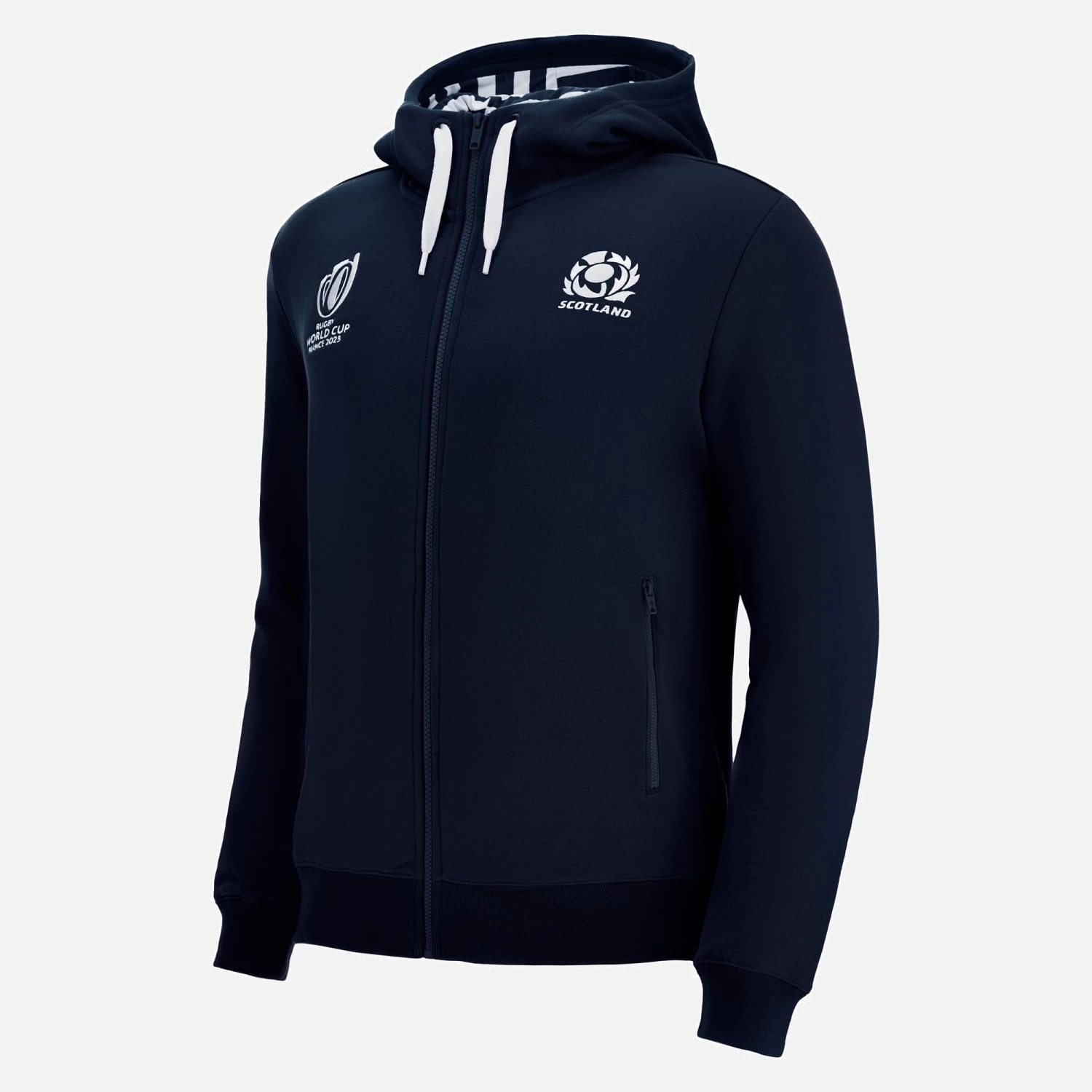 Rugby World Cup 2023 Scotland Rugby Adults' Full Zip Cotton Hooded Sweatshirt 1 Rugby World Cup 2023 Scotland Rugby Adults' Full Zip Cotton Hooded Sweatshirt