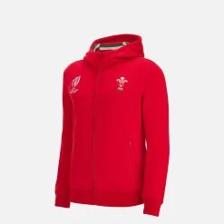 Rugby World Cup 2023 Welsh Rugby Junior Full Zip Cotton Hooded Sweatshirt