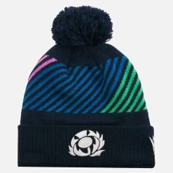 Scotland Rugby Navy, Purple And Green Pom Pom Beanie